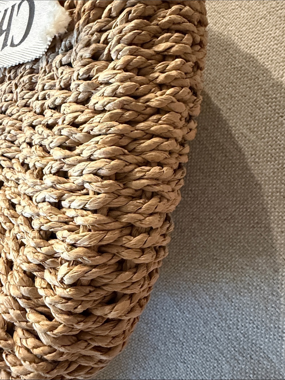 Chloé Braided Straw Tote with Classic Logo Ribbon DOOP - Picture 6 of 6